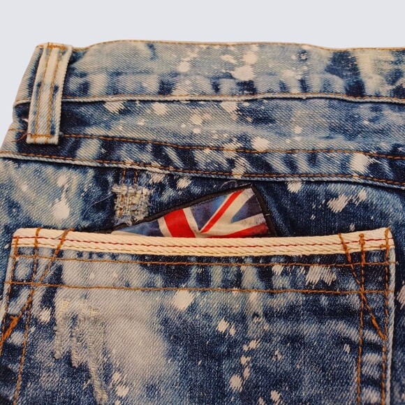 The Heritage By America Acid Wash Distressed Denim Shorts Men's Size 40 - Picture 7 of 11